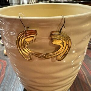 Gold Artistic Earrings